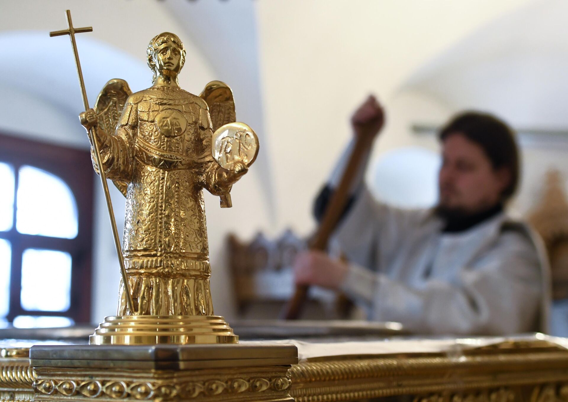 Совершение чина мироварения в Малом соборе Донского ставропигиального монастыря Москвы Совершение чина мироварения в Малом соборе Донского ставропигиального монастыря Москвы - РИА Новости, 1920, 02.02.2023