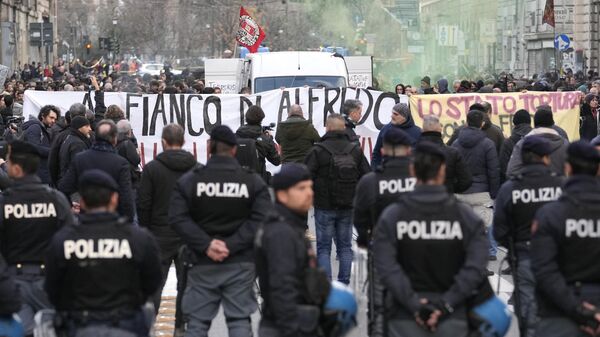 Протест итальянских анархистов в Риме