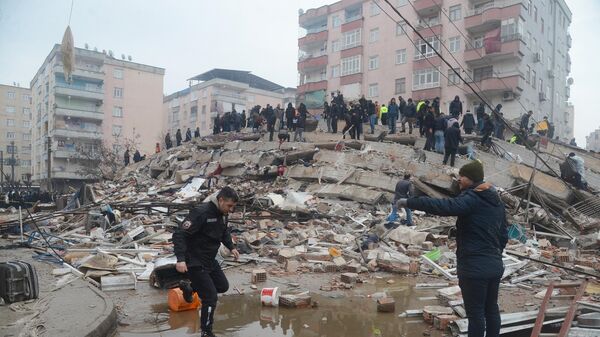 Последствия землетрясения в турецком Диярбакыре
