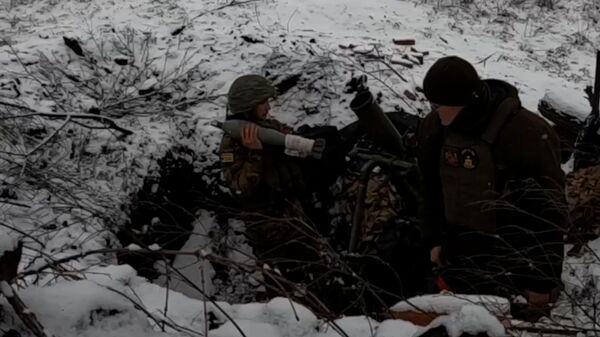 Боевая работа минометчиков батальона теробороны Призрак  в районе села Спорное