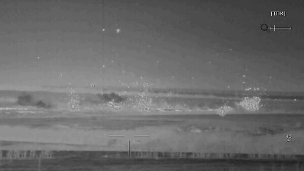 Кадры ликвидации минометного расчета ВСУ в ходе артиллерийской дуэли под Авдеевкой