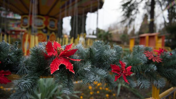 Новогоднее убранство Парка культуры и отдыха Ривьера в Сочи