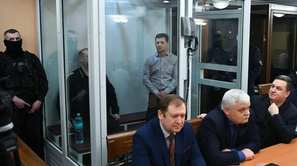 Бывший губернатор Хабаровского края Сергей Фургал во время оглашения приговора в Московском областном суде