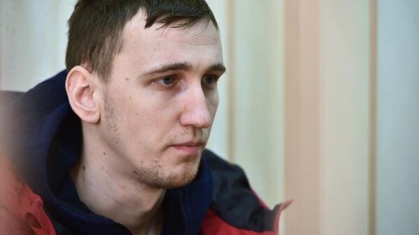 Евгений Кавун, задержанный по уголовному делу о взрыве газа и частичном обрушении жилого дома, в Центральном районном суде Новосибирска