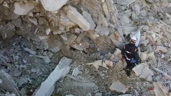 Поиск выживших под завалами в Сирии. Видео МЧС РФ