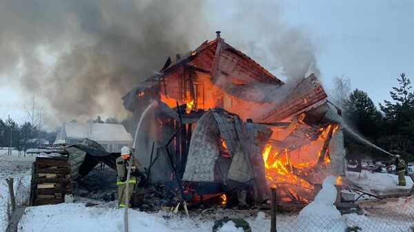 Последствия пожара в селе Новое Шигалеево в Татарстане