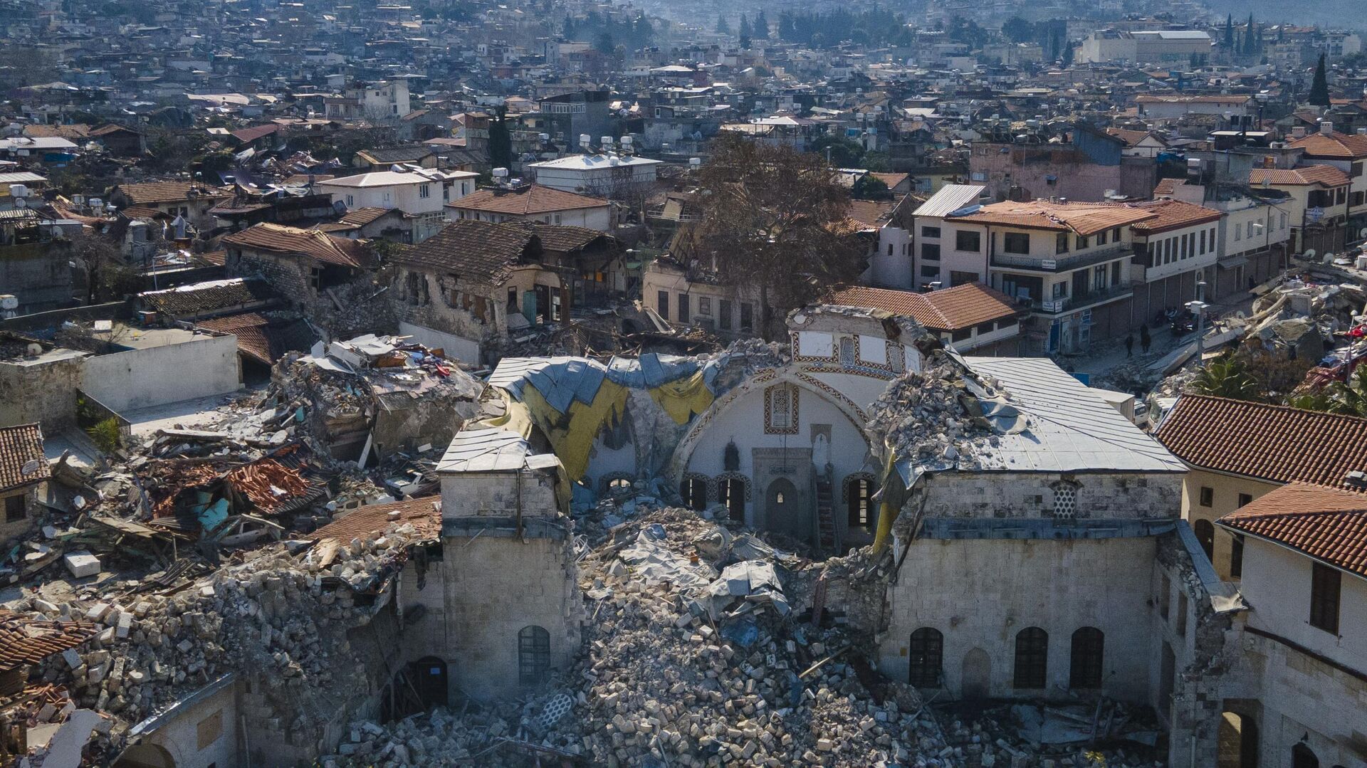 Разрушенная мечеть Хабиб-и-Неджар в турецком городе Антакья - РИА Новости, 1920, 12.02.2023