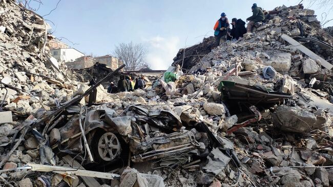 Здания, разрушенные в результате землетрясения в турецком городе Кахраманмараш