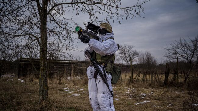 Украинский военнослужащий службы противовоздушной обороны