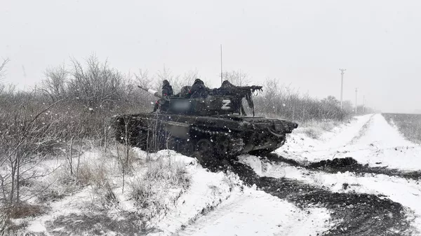 Боевая работа танка Т-72 вооруженных сил РФ