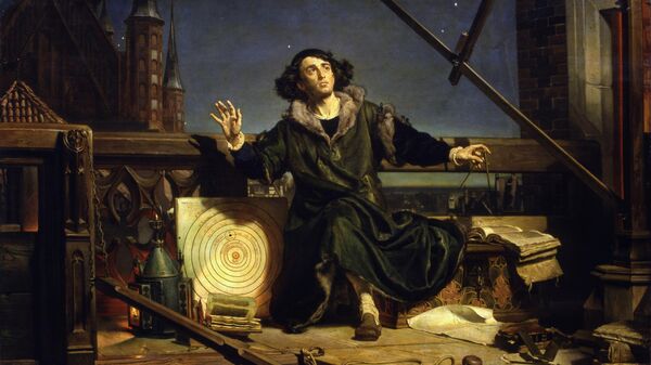Репродукция картины Яна Матейко Коперник. Беседа с Богом