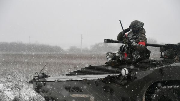Боевая работа бронированных самоходных машин БРМ-1К ВС России