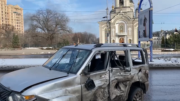  Последствия обстрела центра Донецка