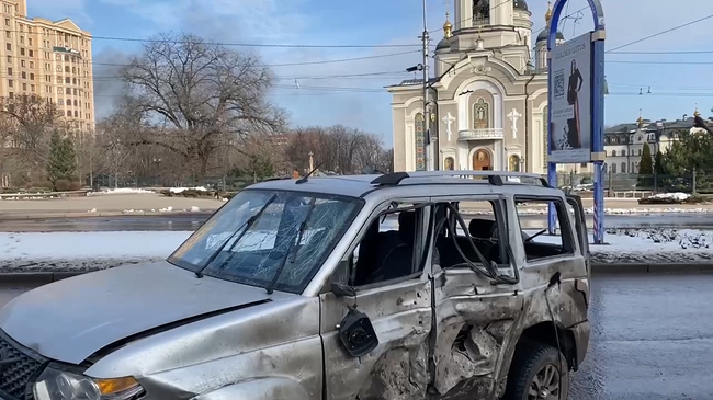  Последствия обстрела центра Донецка