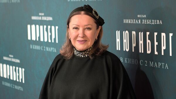 Президент благотворительного фонда Русский Силуэт Татьяна Михалкова перед показом фильма Нюрнберг