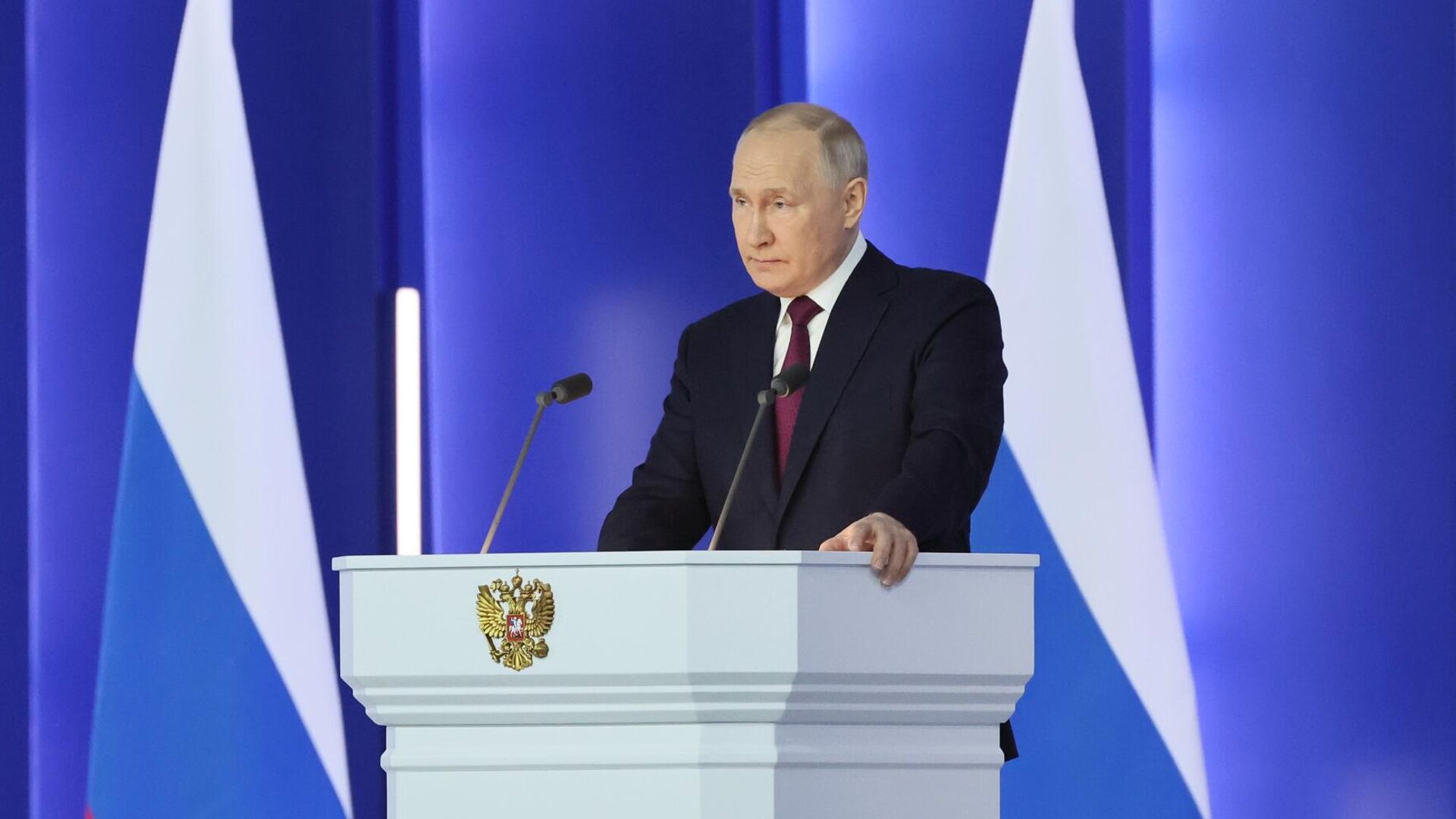 Президент России Владимир Путин выступает с ежегодным посланием Федеральному собранию - РИА Новости, 1920, 21.02.2023