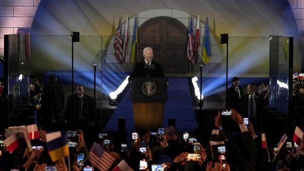 Президент США Джо Байден во время выступления в Варшаве