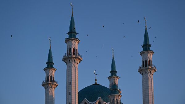 Вид на минареты мечети Кул-Шариф, Казань 