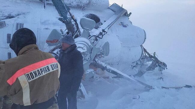 Жесткая посадка вертолета Казавиаспас в Западно-Казахстанской области РК