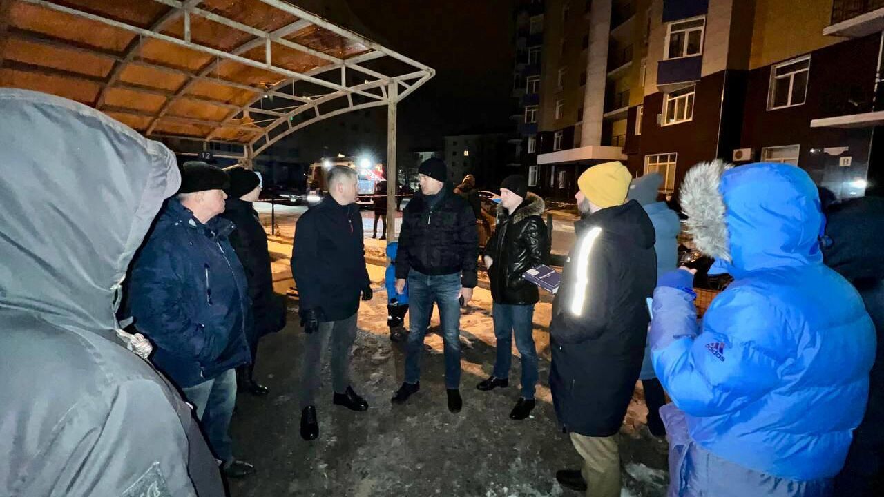 На месте в центре Белгорода, где беспилотник влетел в окно жилого дома - РИА Новости, 1920, 28.02.2023