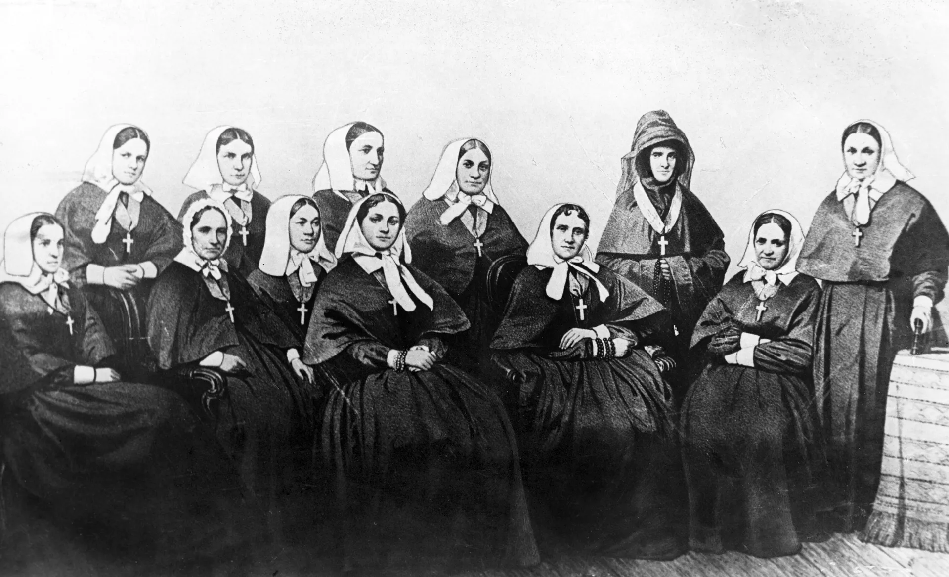 Сестры милосердия Крестовоздвиженской общины. Крымская война 1854-1855 годов. Репродукция фотографии. Из фондов Военно-медицинского музея в Ленинграде - РИА Новости, 1920, 03.03.2023