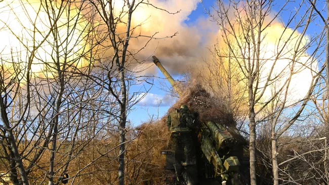 Гаубица на боевой позиции