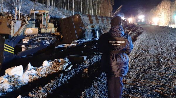 Сход вагонов грузового поезда в Амурской области