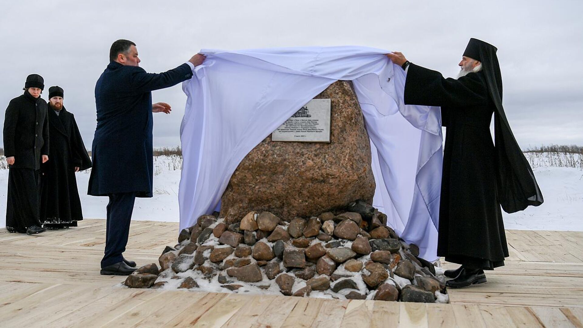 Под Ржевом заложен камень на месте будущего храма памяти воинов ВОВ  - РИА Новости, 1920, 03.03.2023