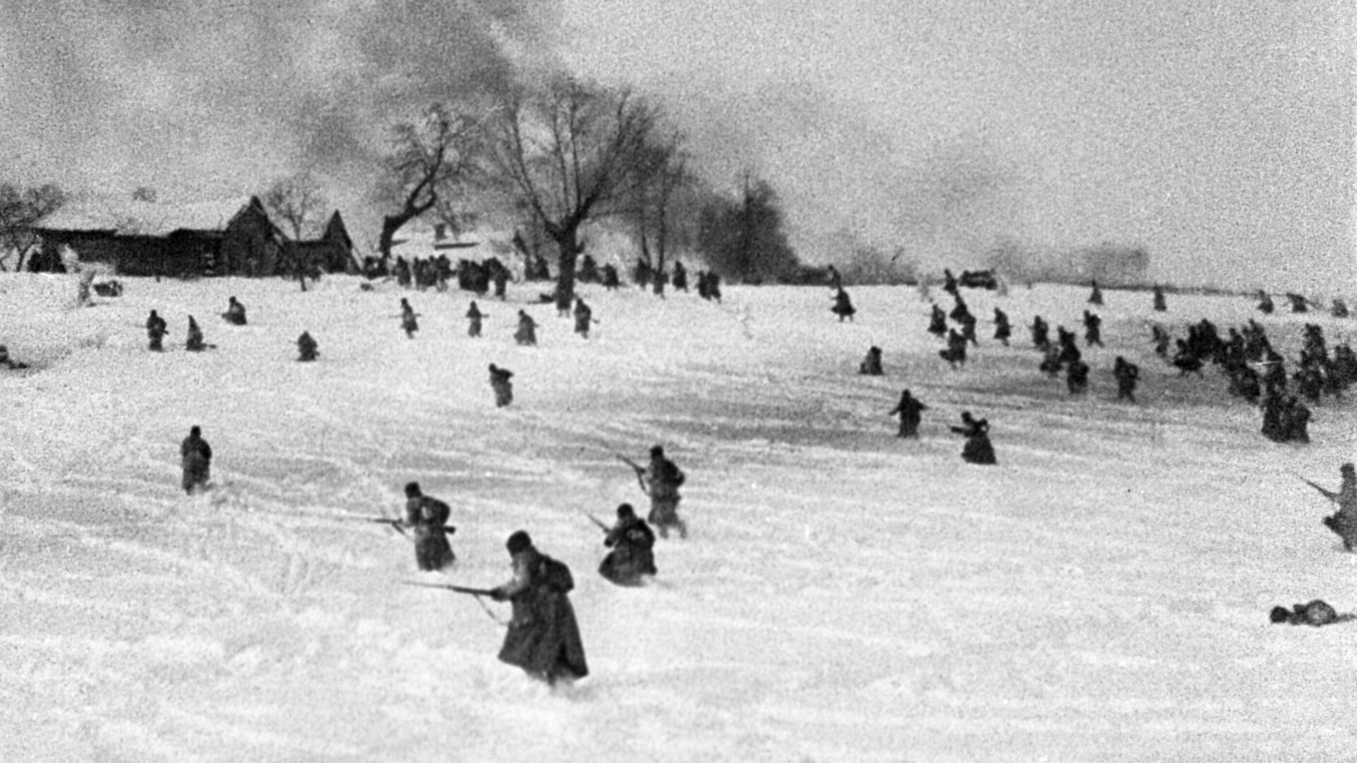 Кадр из документального фильма Разгром немецких войск под Москвой. Октябрь 1941 — январь 1942 гг. Контрнаступление Красной Армии под Москвой - РИА Новости, 1920, 05.12.2023