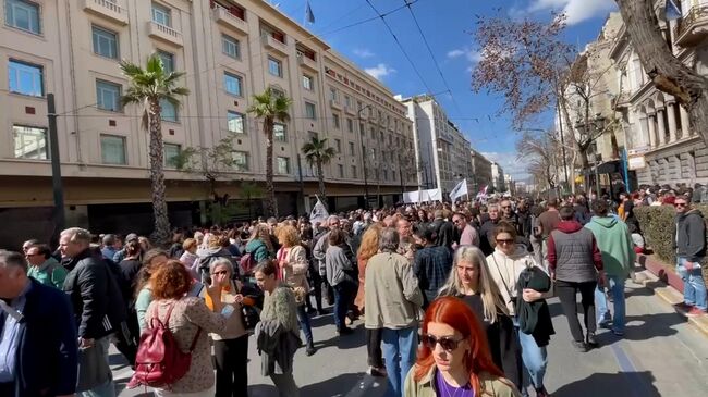 Акция протеста в Афинах