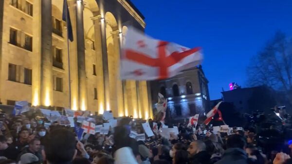 Митинг в Тбилиси против закона об иноагентах