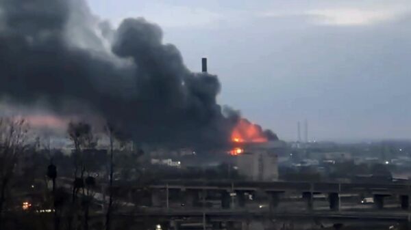 Пожар на ТЭЦ №5 в Киеве, Украина. 9 марта 2023 года