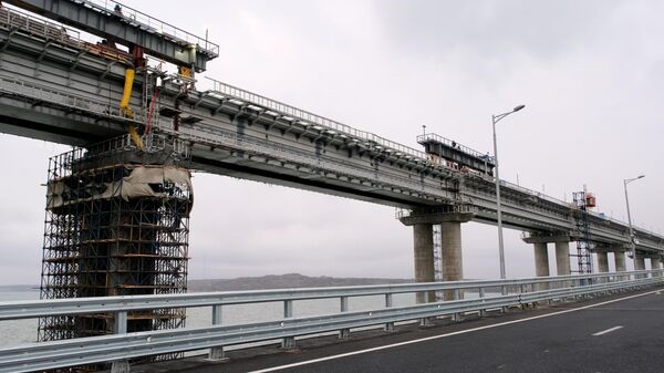 Пролетное строение железнодорожной части Крымского моста