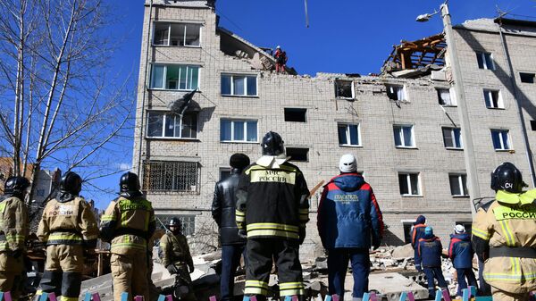 Ликвидация последствий взрыва газа в жилом доме в Чите