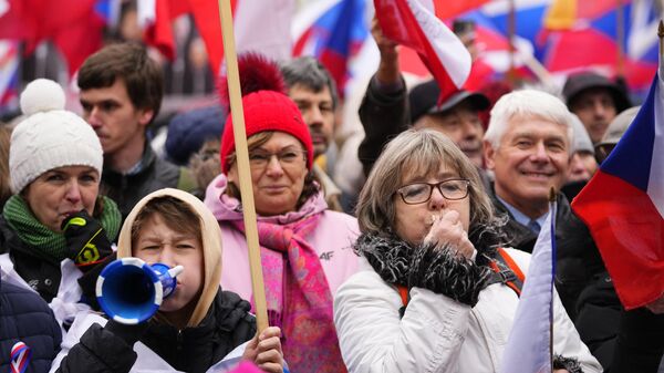 Демонстрация в Праге. 11 марта 2023
