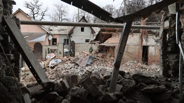 Разрушенные дона в Донецке