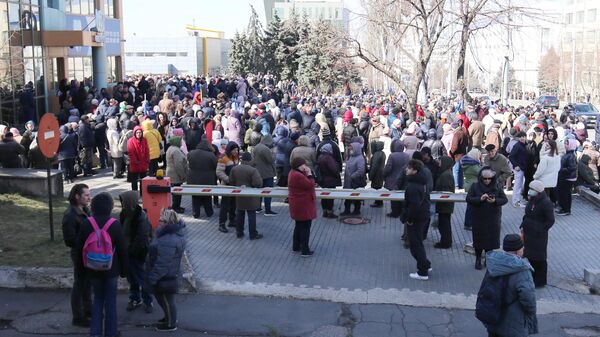 Des manifestants de l'opposition dans le centre de Chisinau