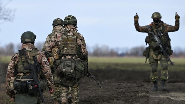 Морские пехотинцы Черноморского флота РФ на позициях в зоне проведения спецоперации