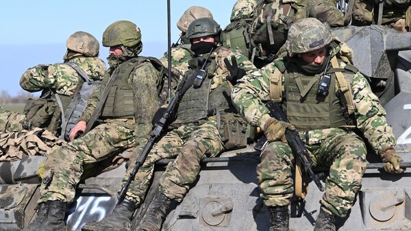 Морские пехотинцы Черноморского флота РФ на позициях в зоне проведения спецоперации