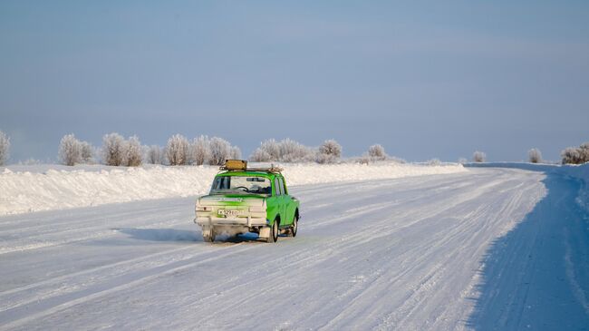 Заснеженная дорога в Арктику