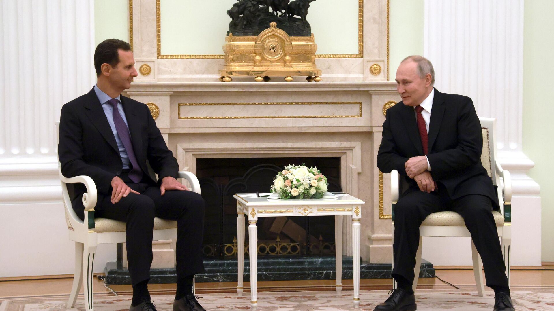 Russian President Vladimir Putin and Syrian President Bashar al-Assad during a meeting.  March 15, 2023 - RIA Novosti, 1920, 03/15/2023