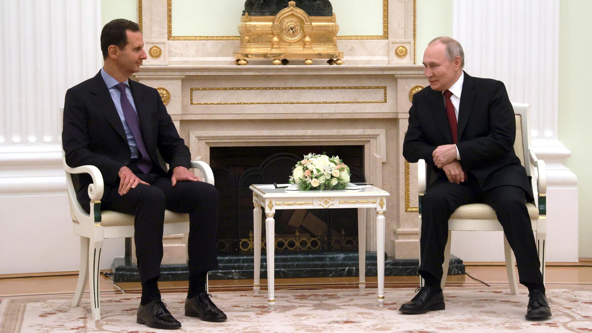 Президент России Владимир Путин и президент Сирии Башар Асад во время встречи - РИА Новости, 1920, 16.03.2023