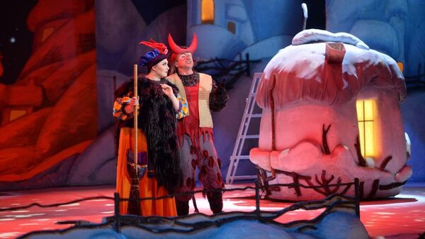Scene from the play The Night Before Christmas in Tikhvin