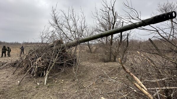 Позиция российских артиллеристов под Донецком
