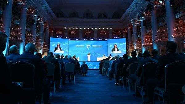 Председатель Совета Федерации РФ Валентина Матвиенко выступает на Международной парламентской конференции Россия-Африка в Москве