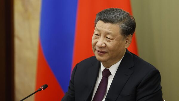 Председатель Китайской Народной Республики (КНР) Си Цзиньпин во время визита в Москве