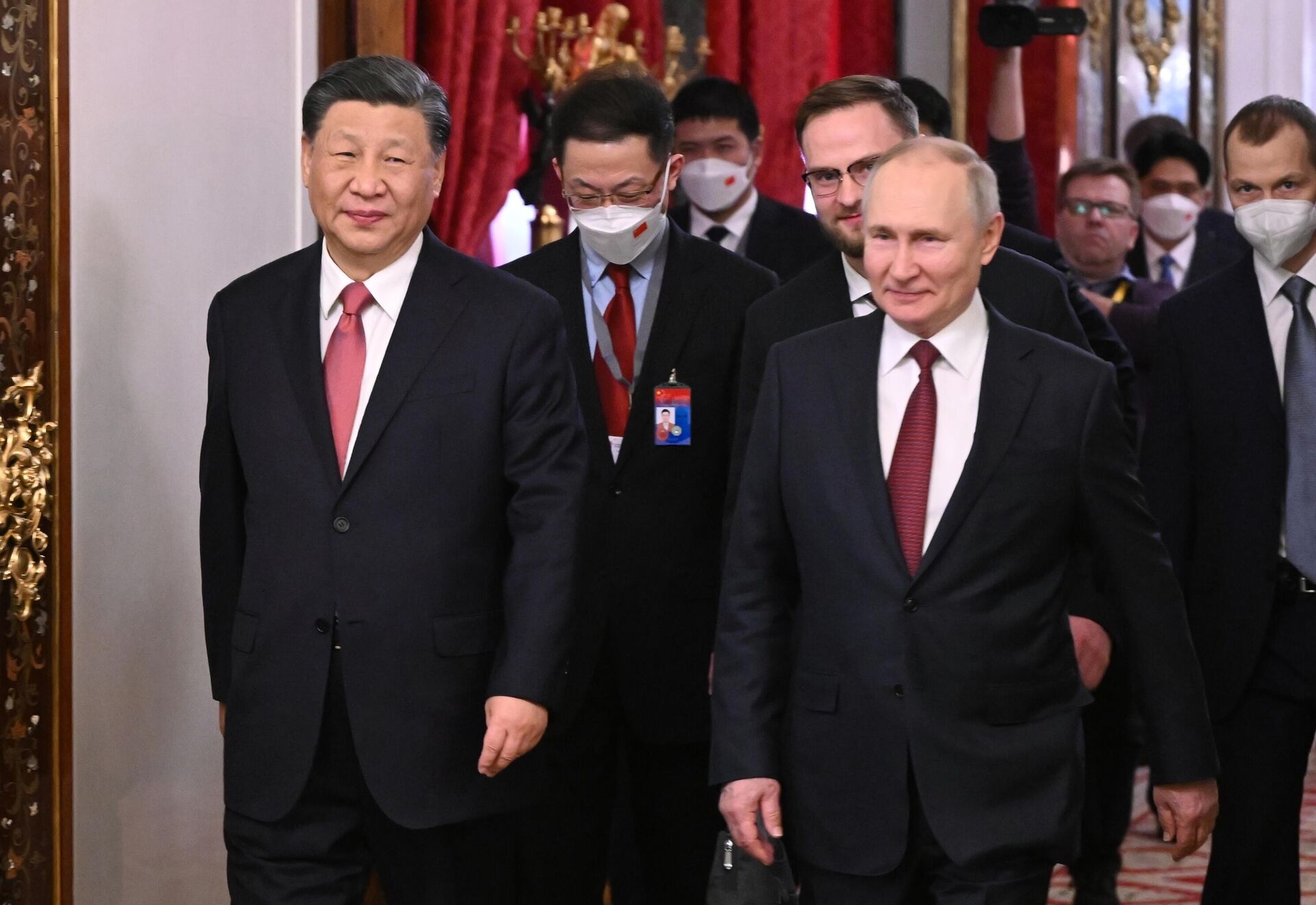 Президент РФ Владимир Путин и председатель КНР Си Цзиньпин во время встречи в Москве - РИА Новости, 1920, 21.03.2023