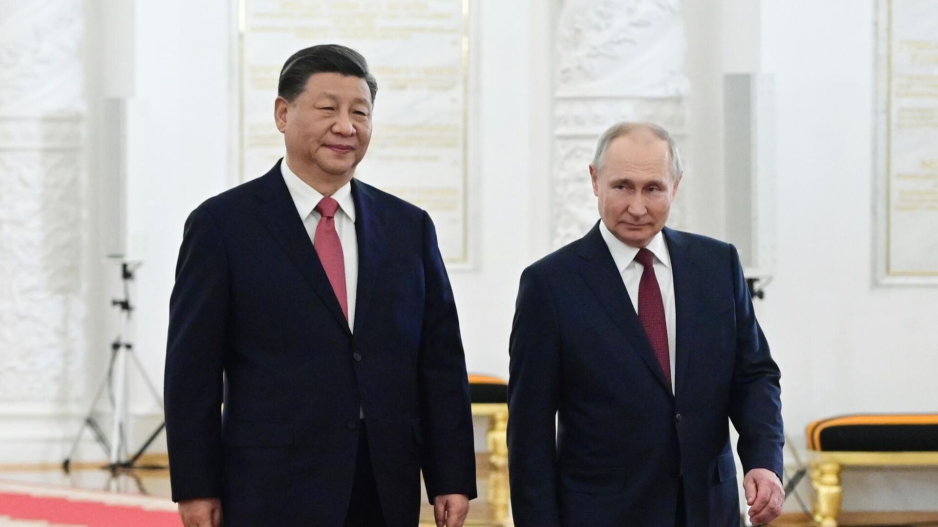 Президент России Владимир Путин и председатель КНР Си Цзиньпин во время встречи в Москве - РИА Новости, 1920, 21.03.2023