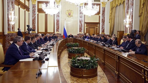 Председатель правительства РФ Михаил Мишустин проводит заседание правительства РФ