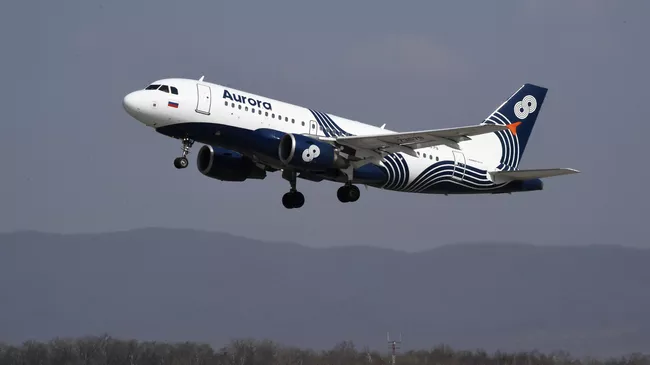 Самолет Airbus A319 авиакомпании Аврора